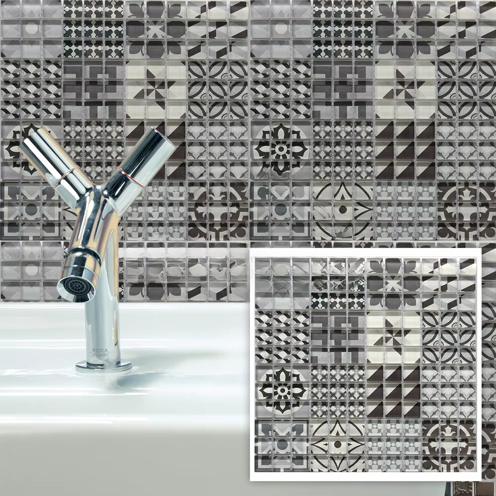 Hot Selling Building Wall Decoration Commercial Back Splash Glass Mosaic Tile