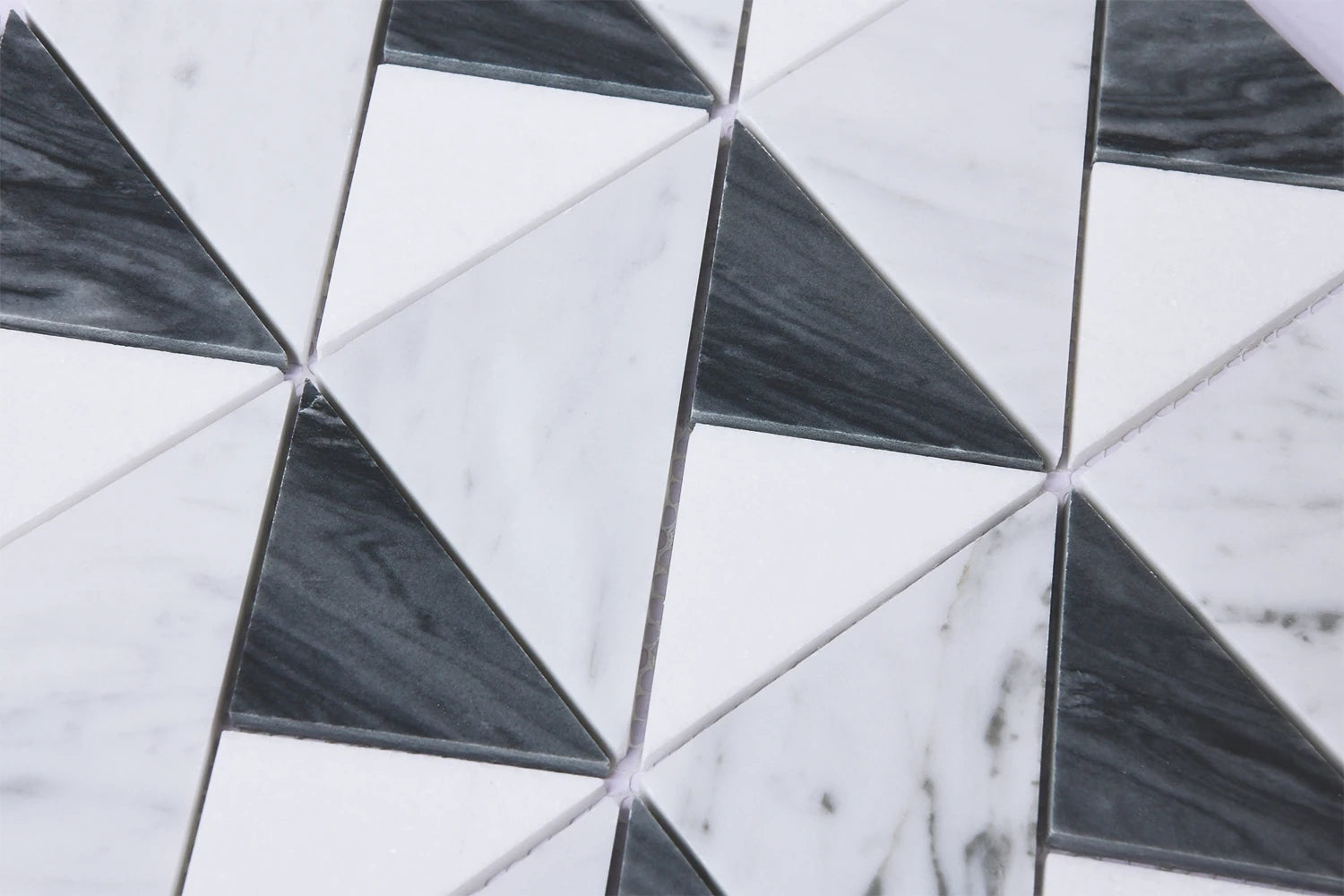 Wholesale Triangle White Mixed Grey Color Marble Mosaic Tiles Popular Good Quality Marble Mosaic Tiles