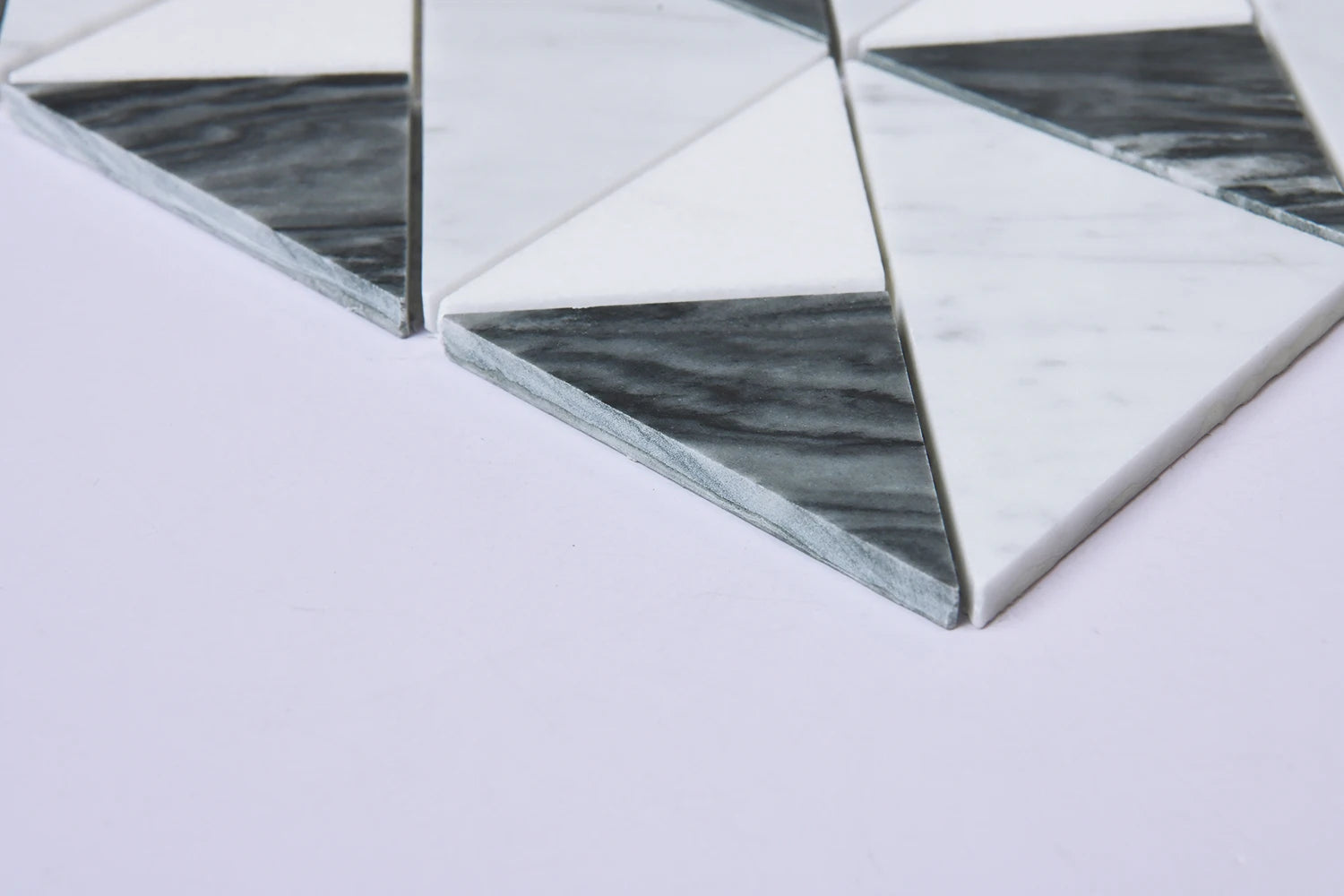 Wholesale Triangle White Mixed Grey Color Marble Mosaic Tiles Popular Good Quality Marble Mosaic Tiles