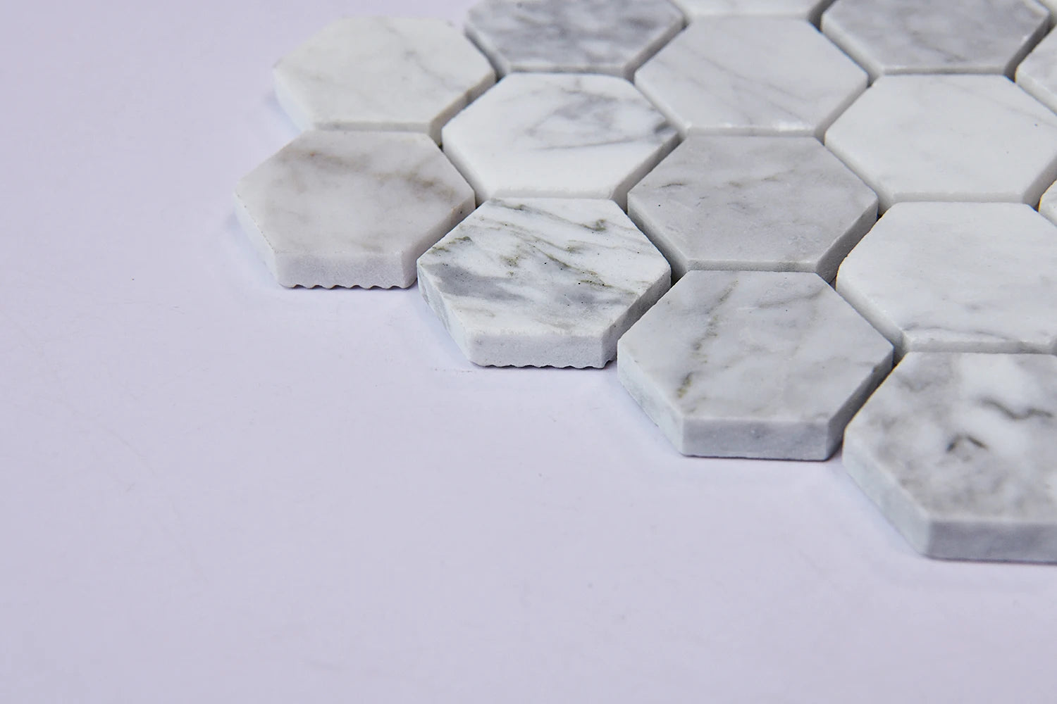 Marble Mosaic Tile Hexagon Carrara White Stone Marble Mosaic  Wall  Tile