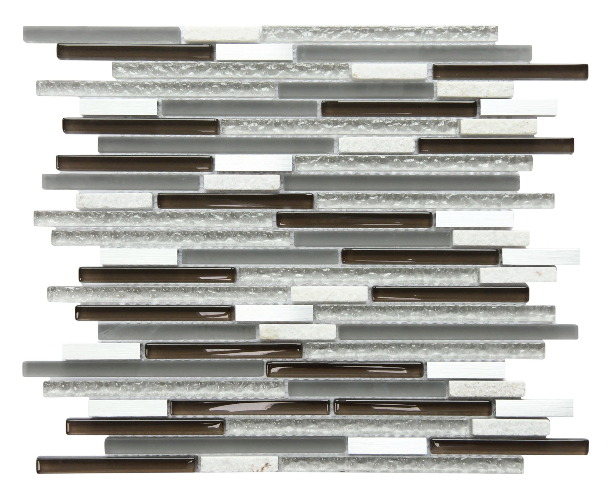 Stone and Glass Mosaic Tile Wholesale Strip Mixed Color Stone and Glass Mosaic Tile