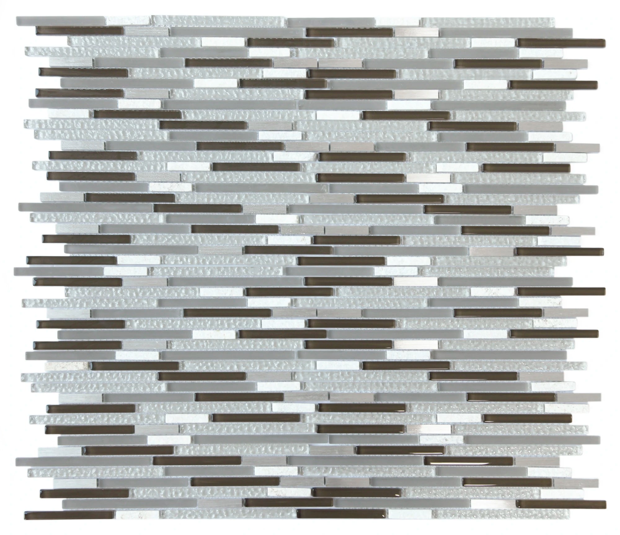 Stone and Glass Mosaic Tile Wholesale Strip Mixed Color Stone and Glass Mosaic Tile