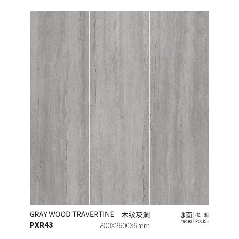 Thin Rock Slab 800 × 2600mm Wood Grain Gray Cave Living Room Marble Surface Full Space High-grade Background Wall