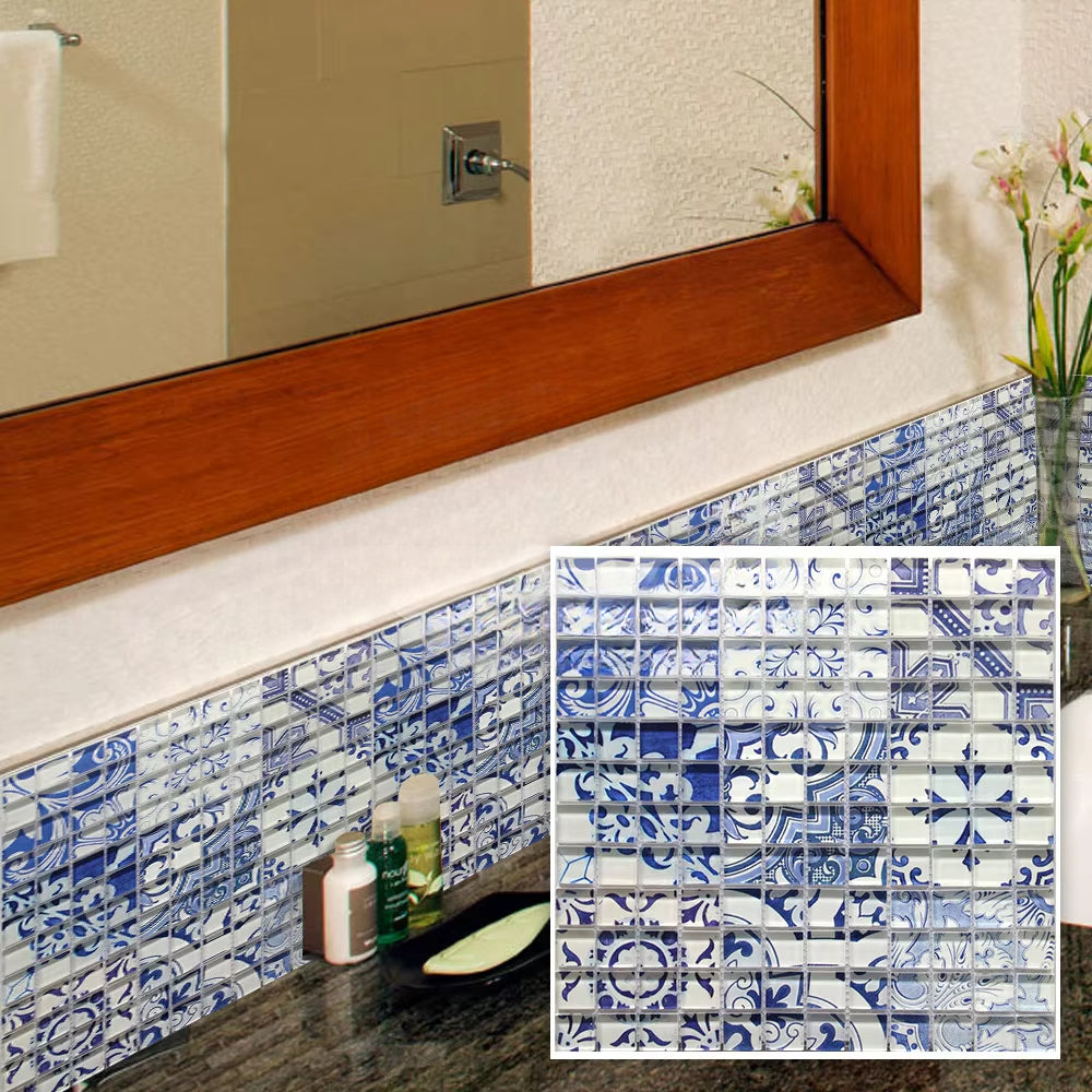 Hot Selling Building Wall Decoration Commercial Back Splash Glass Mosaic Tile